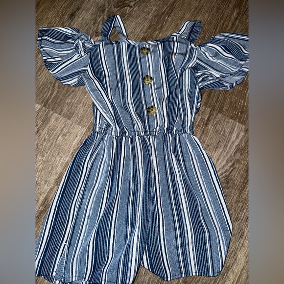 Striped Blue lily bleu romper - Picture 1 of 7